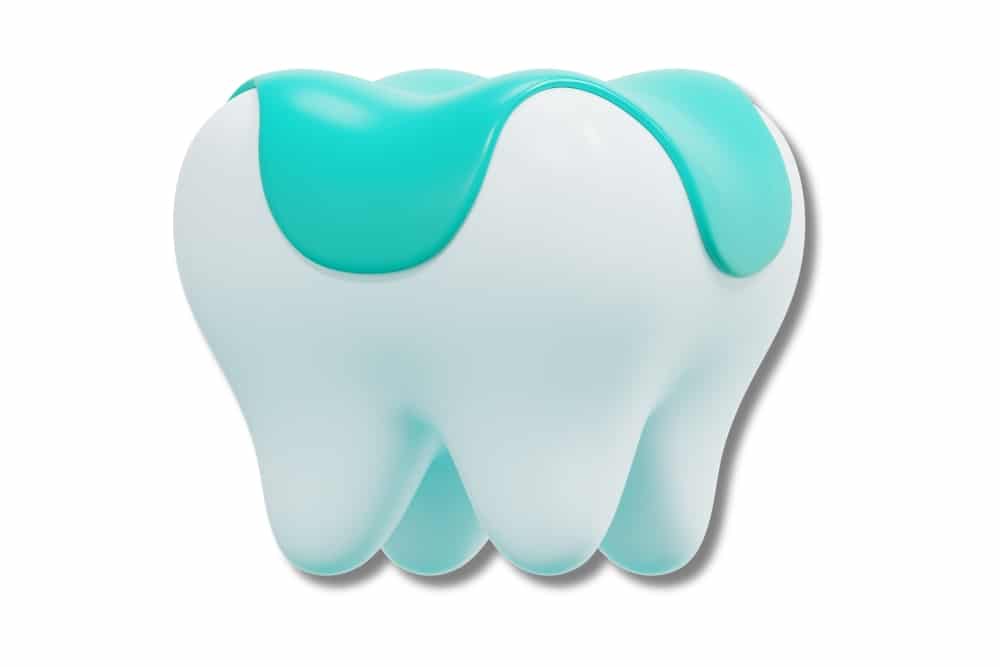 Tooth coloured filling in a molar tooth 3d render icon