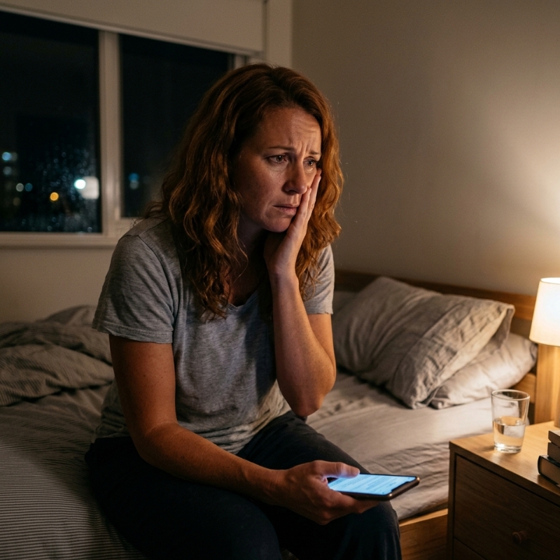 Sydney adult awake at night with severe tooth pain calling an emergency dentist.