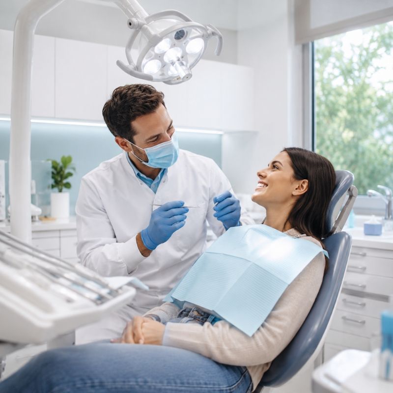 dentist with a patient, or a bright surgery interior