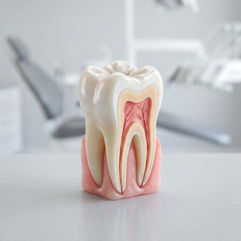 Root canal treatment showing the inside of a tooth and root canals