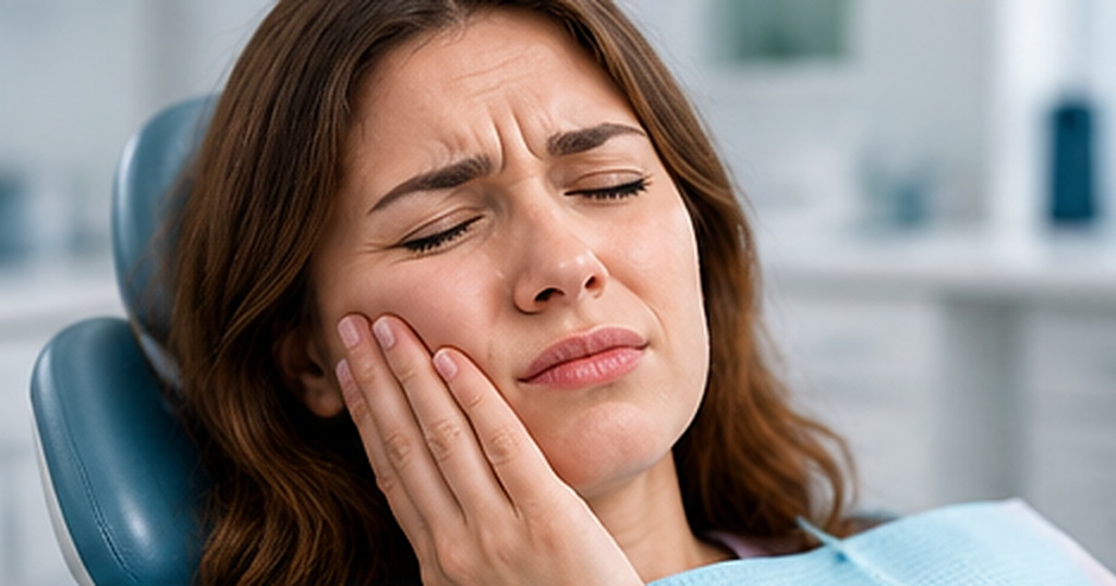 Patient holding their cheek in pain to illustrate toothache causes, dental discomfort and the need for treatment.